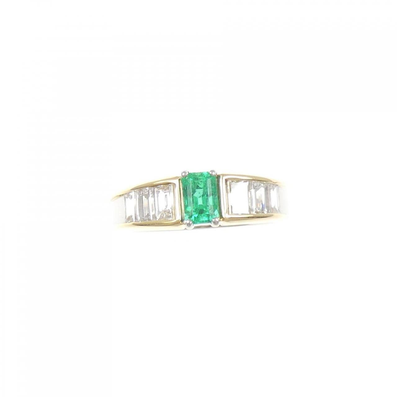 PT900/K18YG エメラルド リング 0.45CT