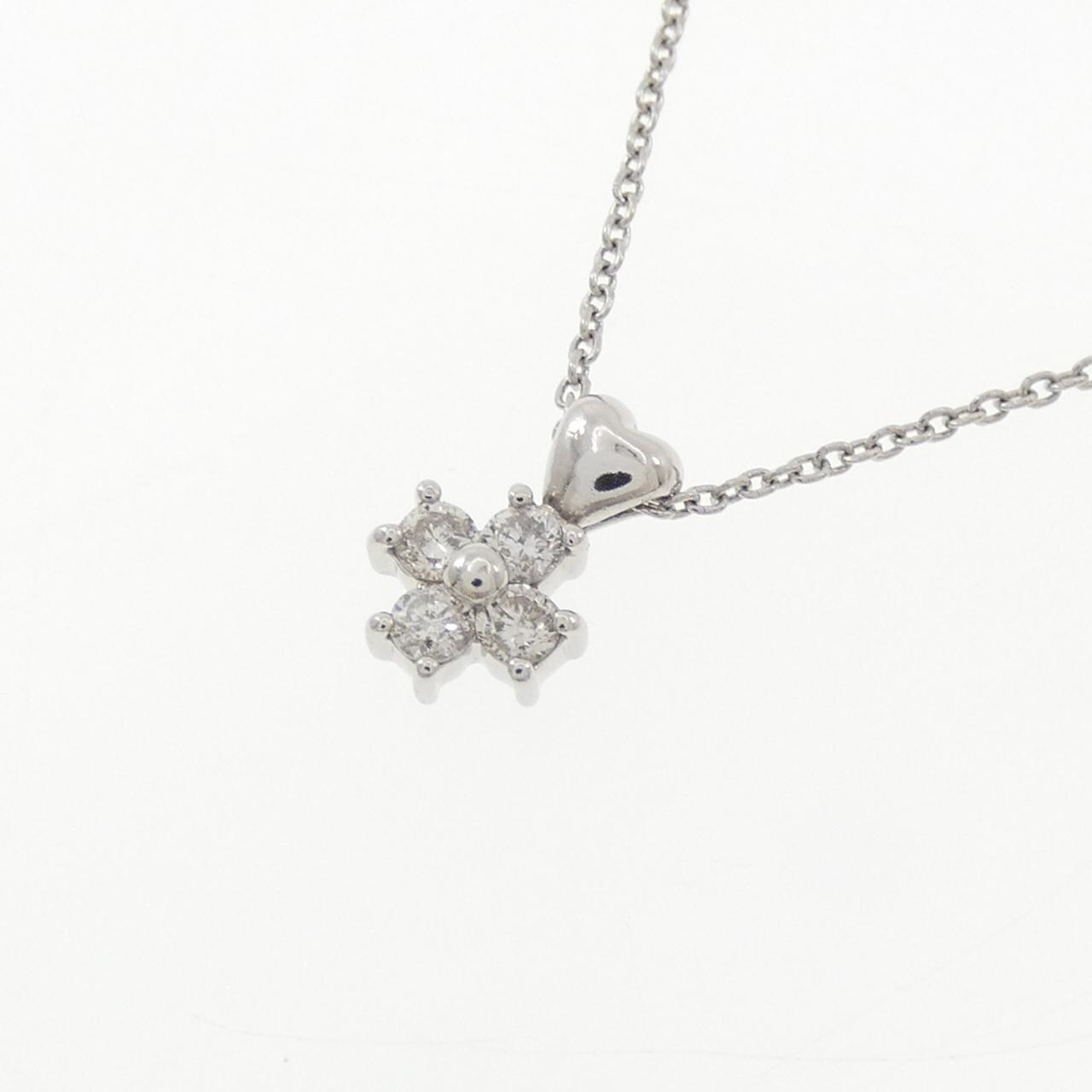 PT/PT850 ハート×クロス ダイヤモンド ネックレス 0.12CT
