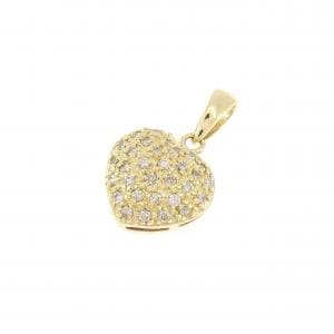 K18YG ハート ダイヤモンド ペンダント 0.22CT