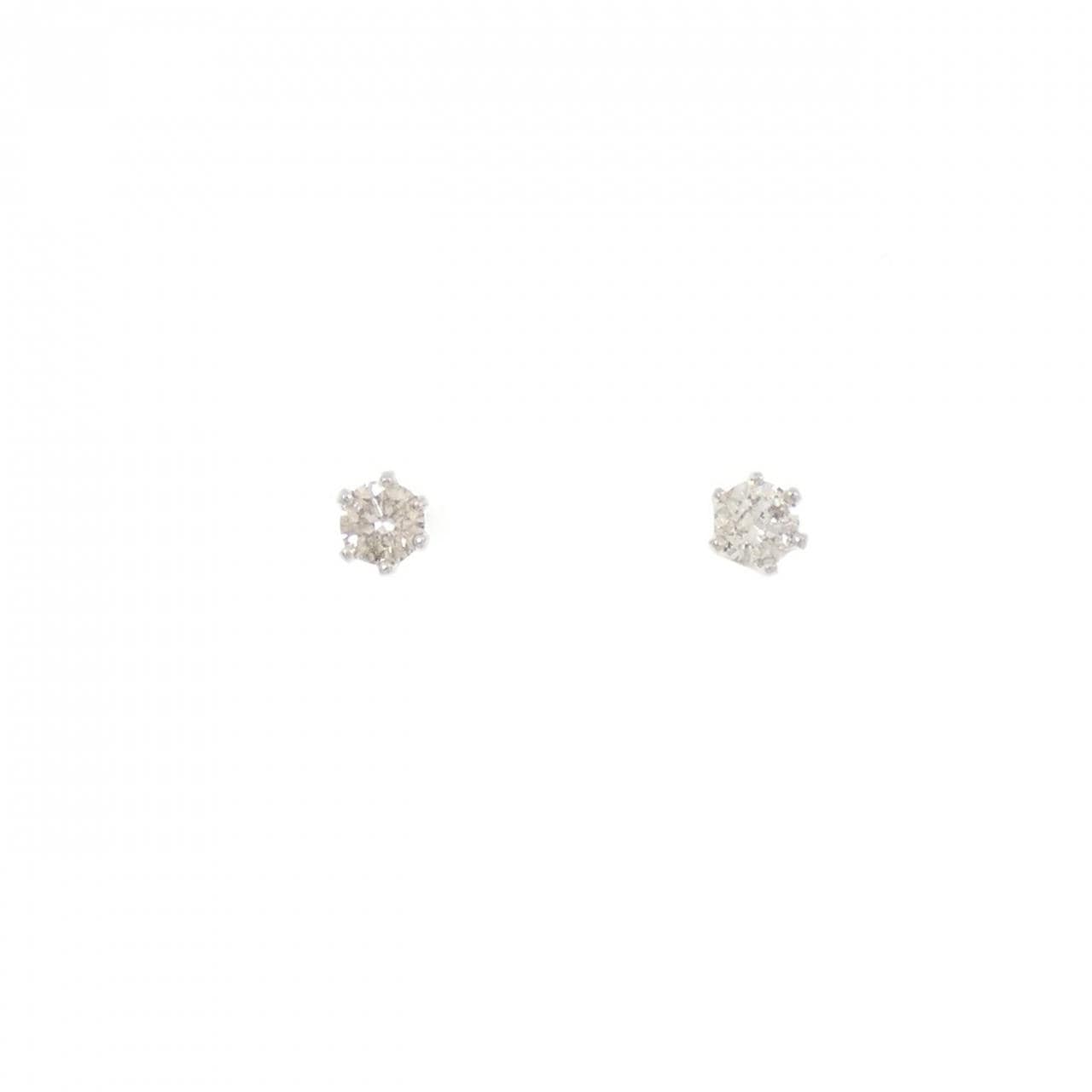 PT900 ソリティア ダイヤモンド ピアス 0.30CT