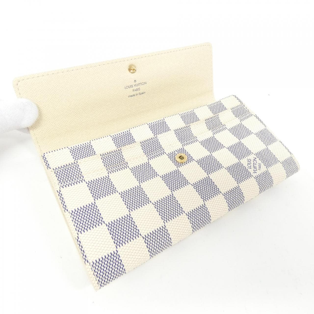 LOUIS VUITTON Damier Azur Portefeuille Sarah N61735 皮夾