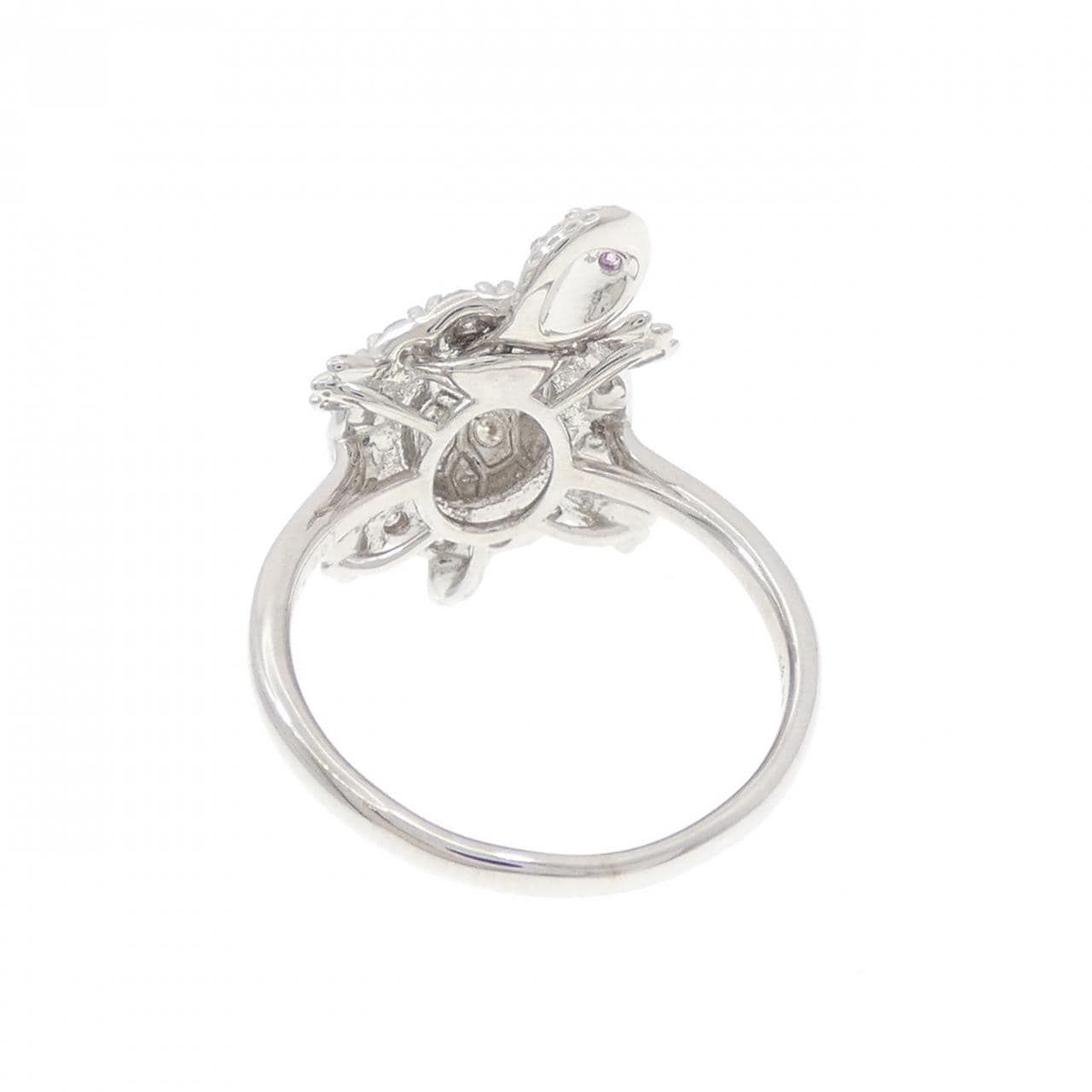 K18WG海龟蓝宝石戒指0.01CT