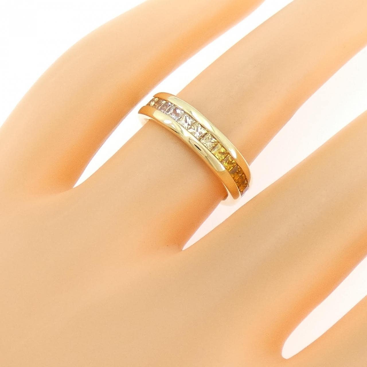 K18YG Full Eternity Sapphire Ring 1.56CT