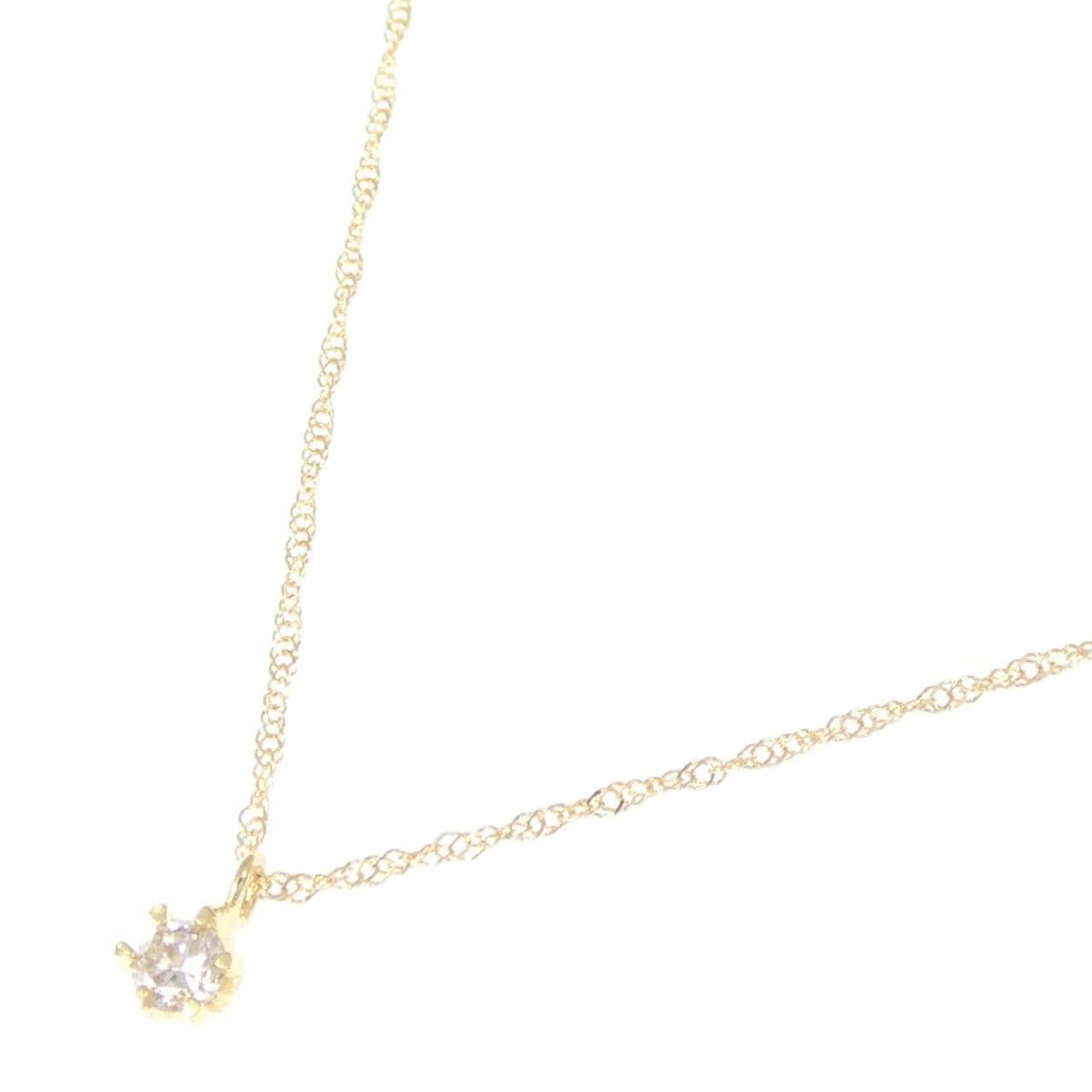 K18YG ソリティア ダイヤモンド ネックレス 0.10CT
