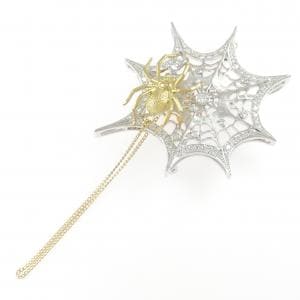 K18WG/K18YG スパイダー ダイヤモンド ブローチ 0.90CT