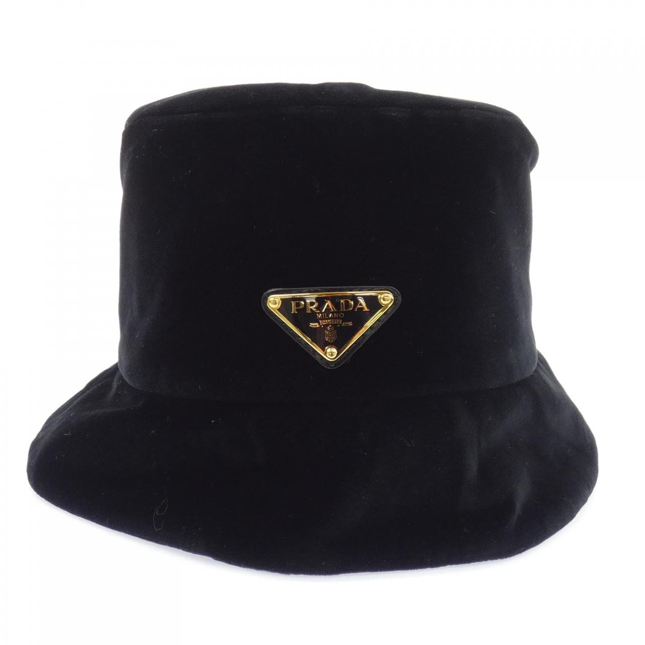 プラダ PRADA トライアングルロゴ ベルベット バケットハット 1HC137 068 ハット