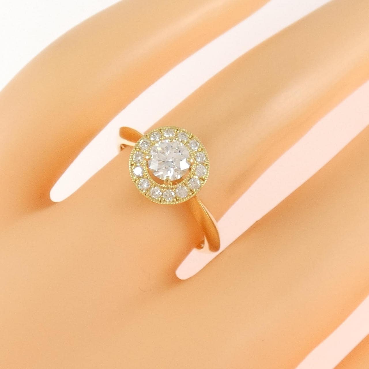 K18YG ダイヤモンド リング 0.413CT E VS1 VG