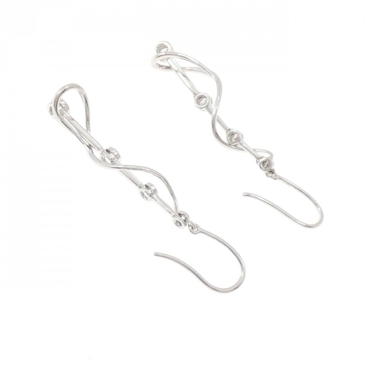 K18WG ダイヤモンド ピアス 0.42CT