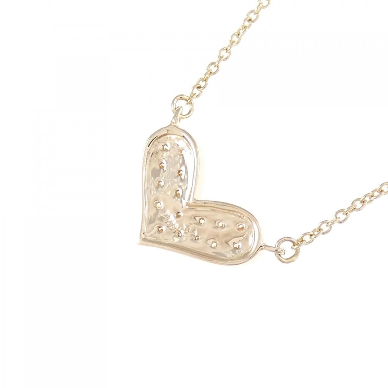 K18PG ハート ダイヤモンド ネックレス 0.14CT