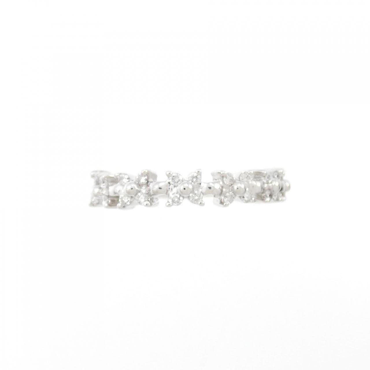 K18WG flower Diamond ring