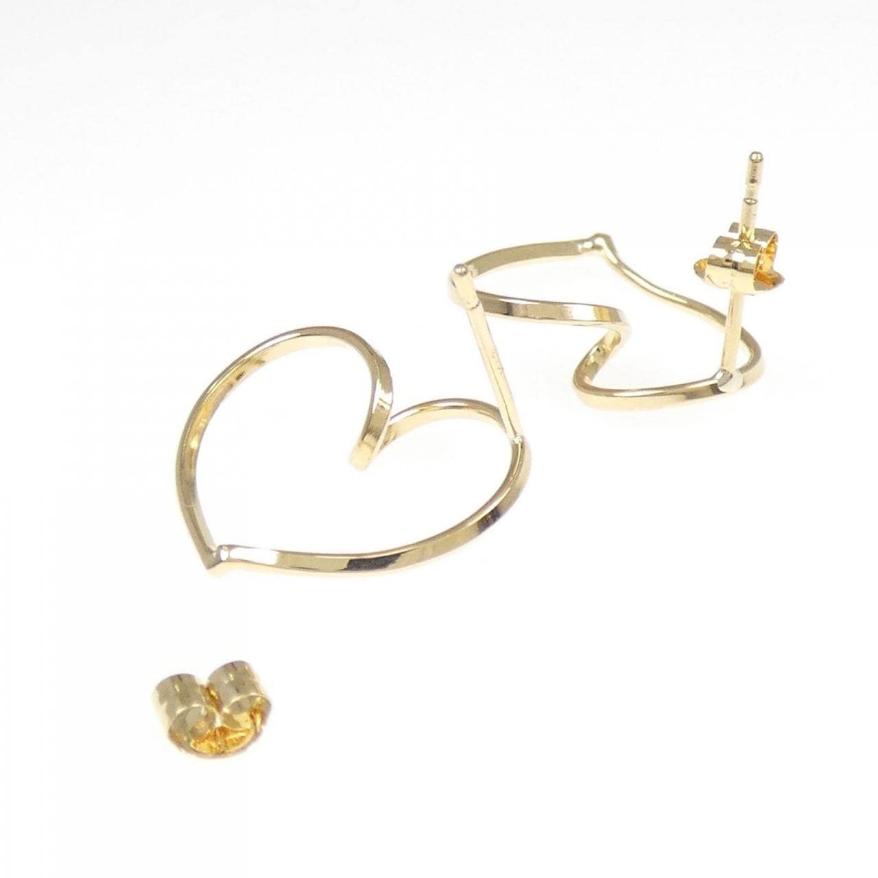 K18YG heart earrings