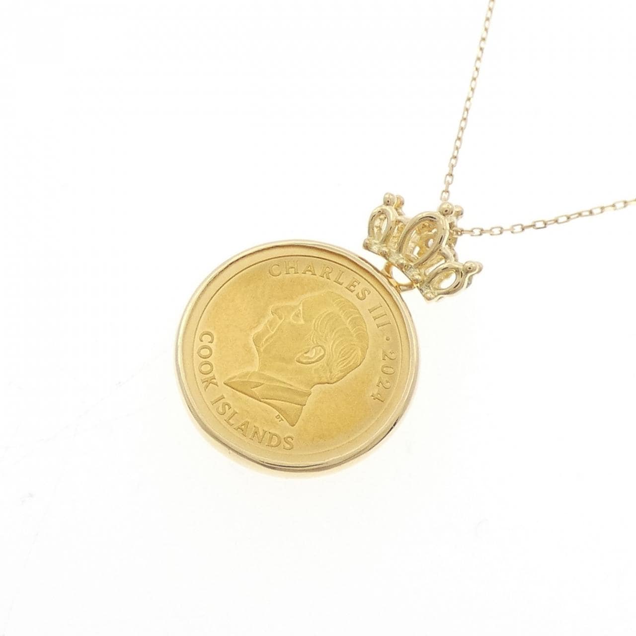 K18YG(枠) ダイヤモンド コイン 0.01CT