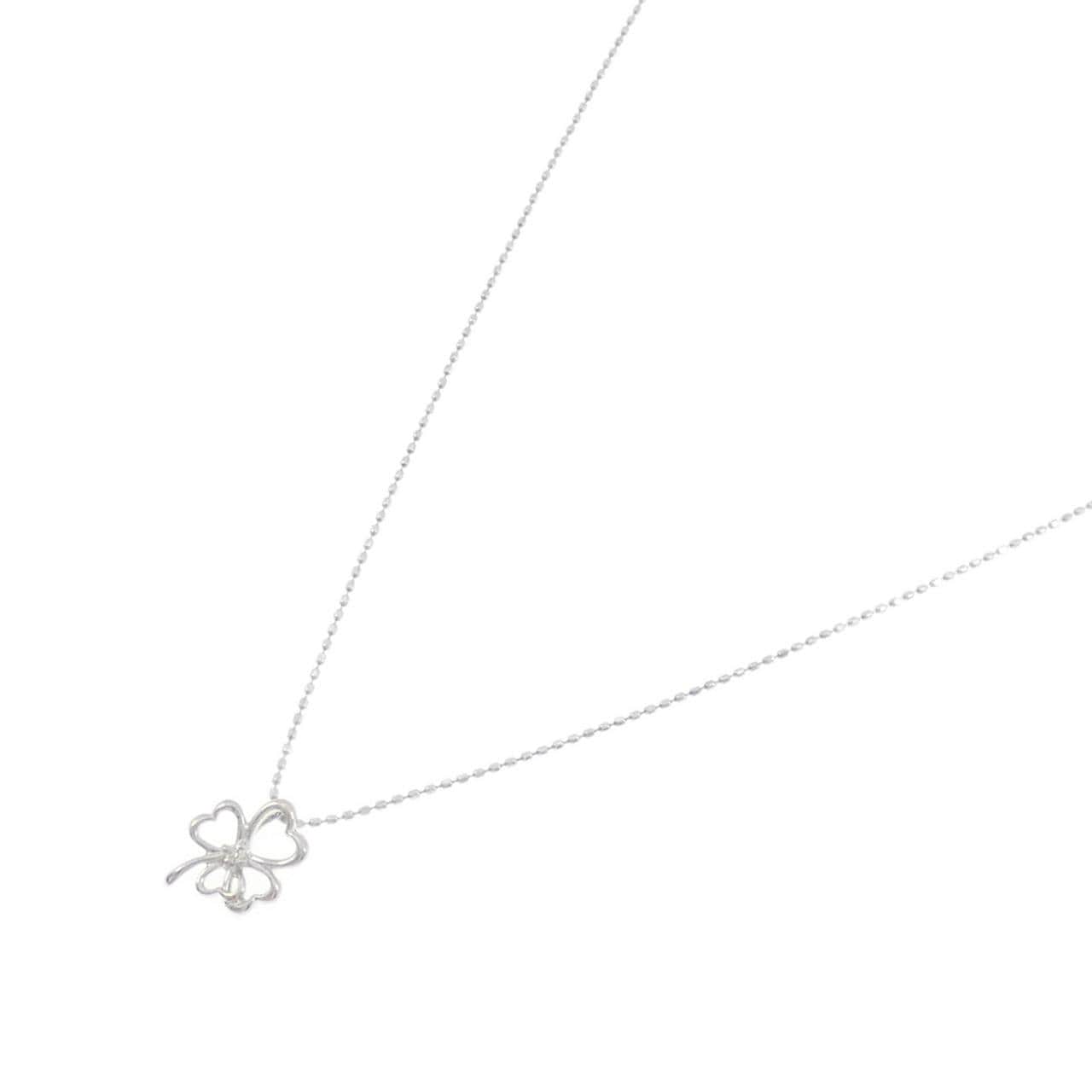 PT900/PT850 クローバー ダイヤモンド ネックレス 0.01CT