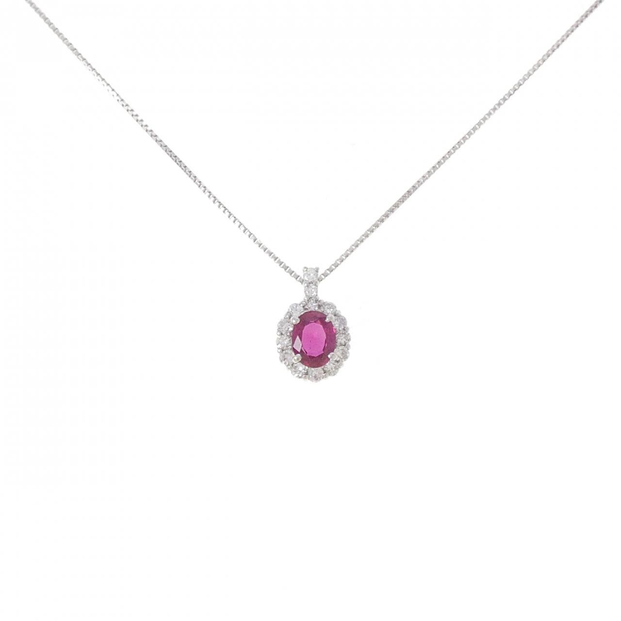 PT950/PT850 ルビー ネックレス 0.38CT