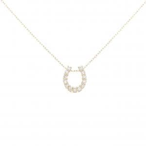 【新品】K18YG ホースシュー ダイヤモンド ネックレス 0.15CT