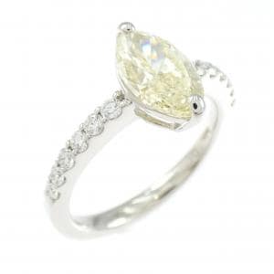 【リメイク】PT900 ダイヤモンド リング 1.525CT LY SI1 マーキスカット