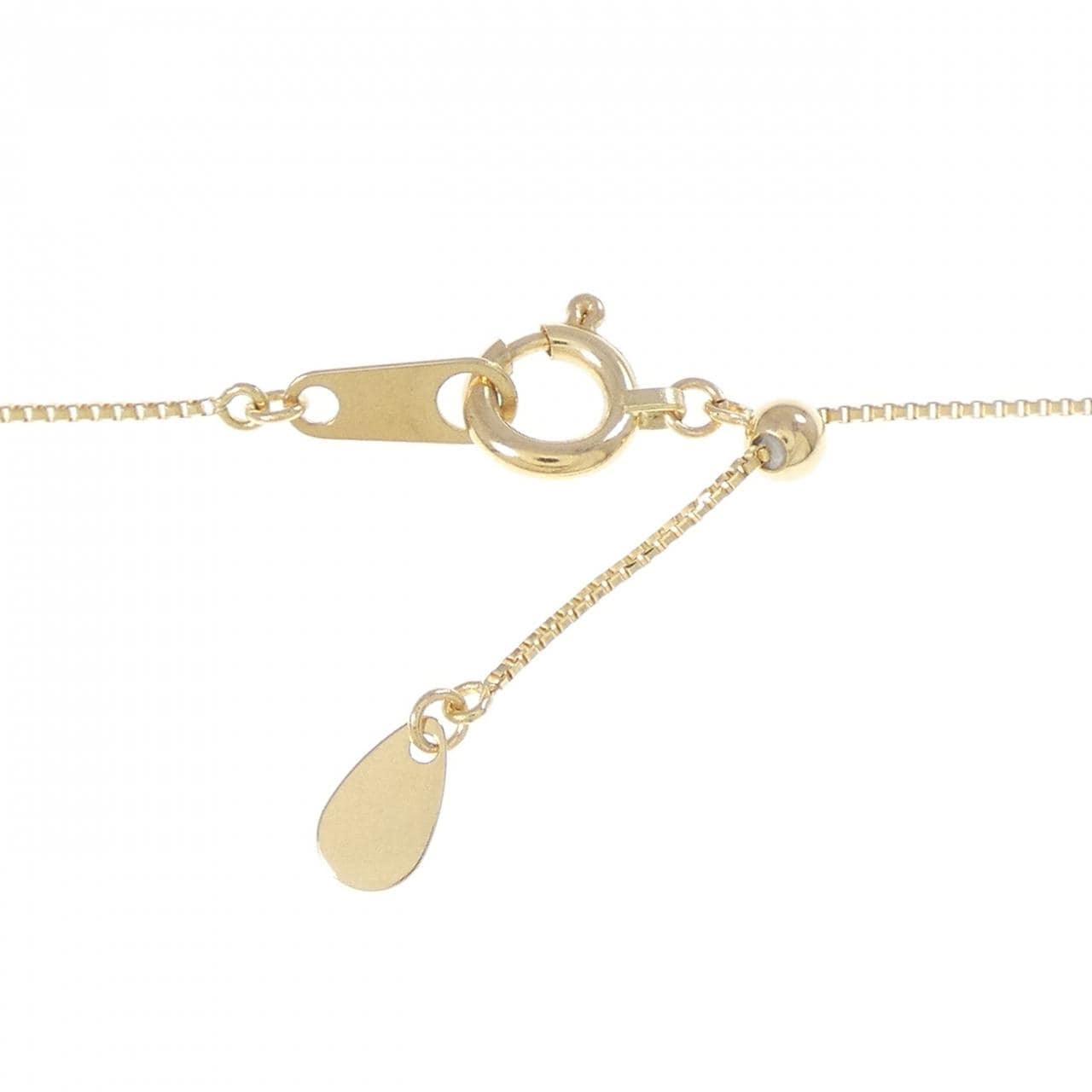 K18YG ハート×フラワー アクアマリン ネックレス