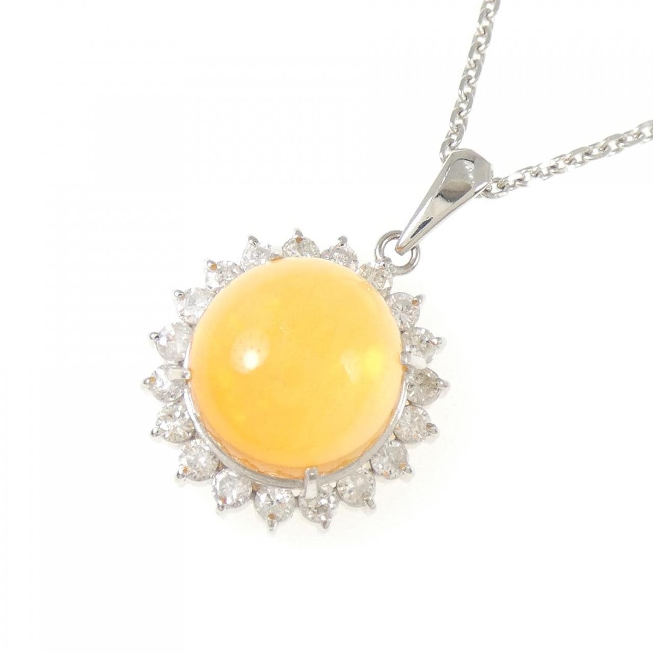 PT900/PT850 オパール ネックレス 6.42CT