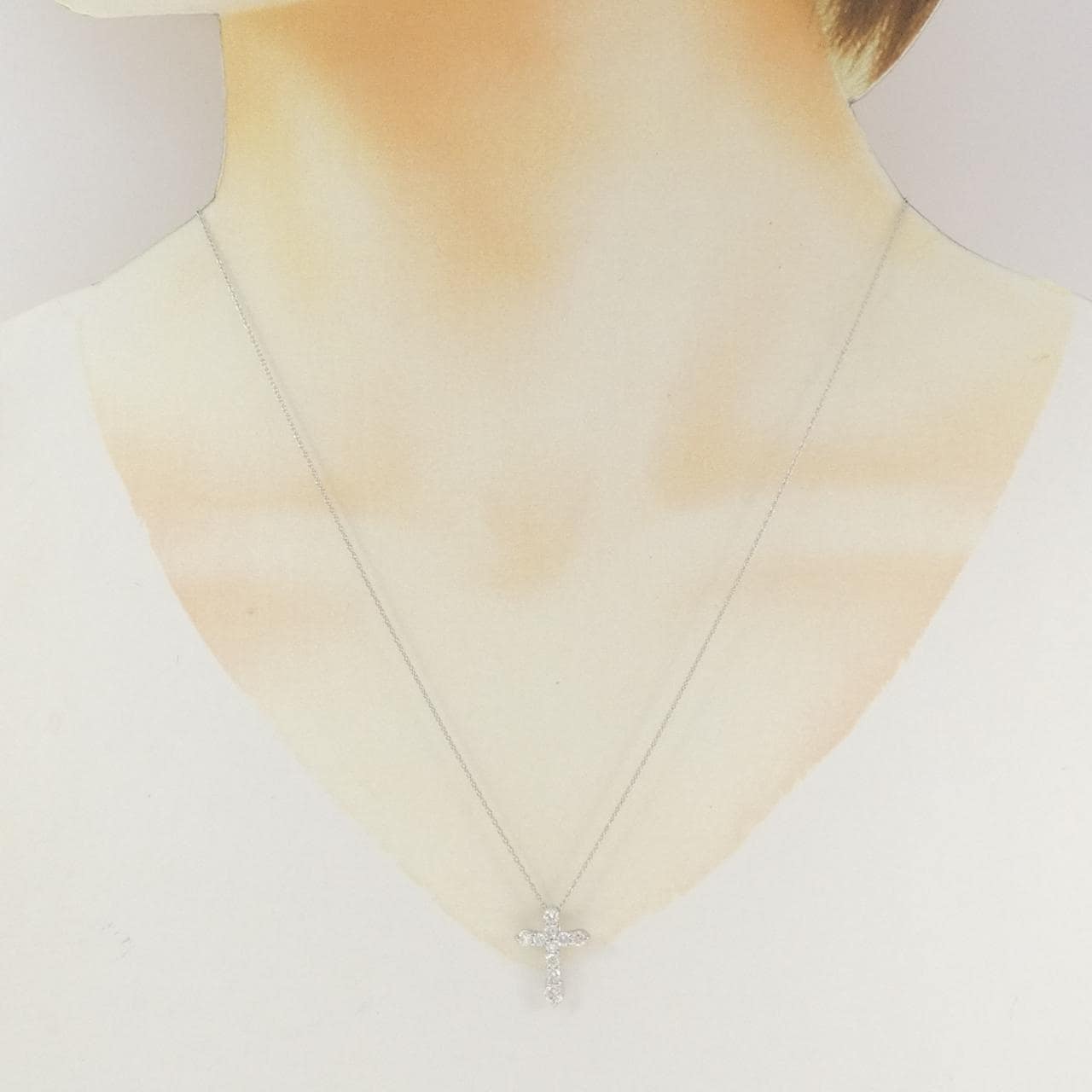 PT900/PT850 クロス ダイヤモンド ネックレス 0.50CT