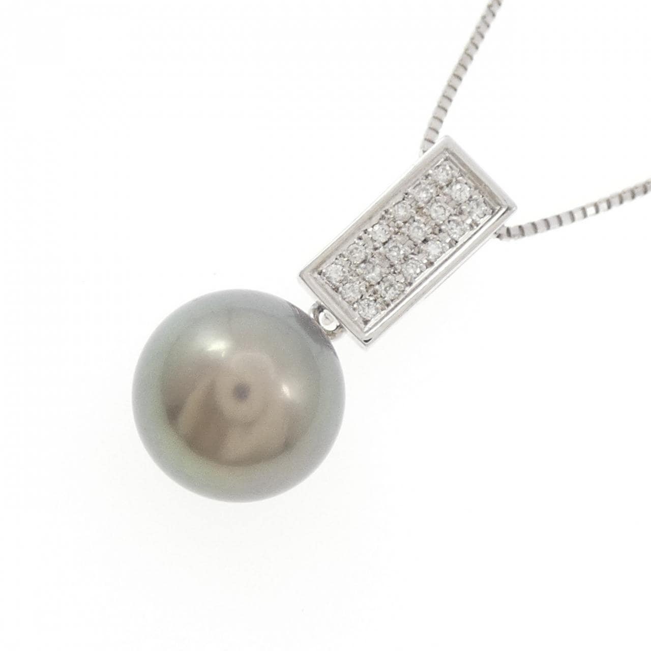 K14WG/K18WG 黒蝶パール ネックレス 11.3mm