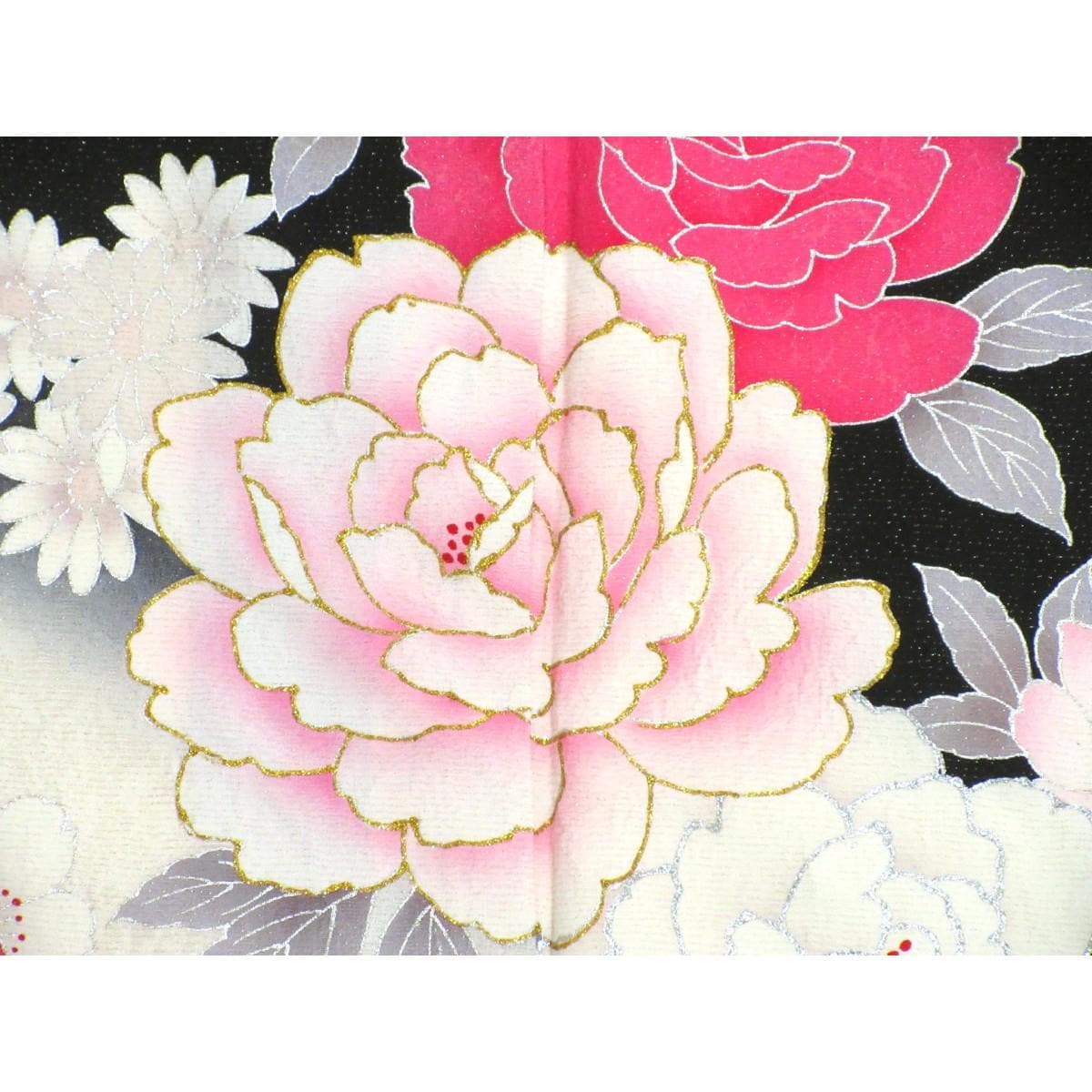 振袖　銀通しボカシ染　友禅銀彩加工