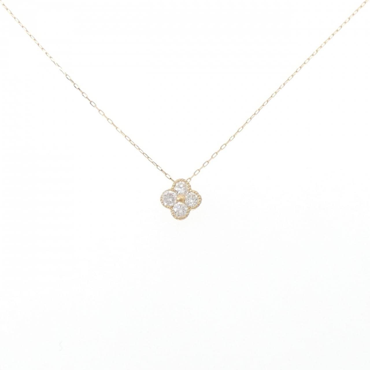 【新品】K18YG フラワー ダイヤモンド ネックレス 0.20CT