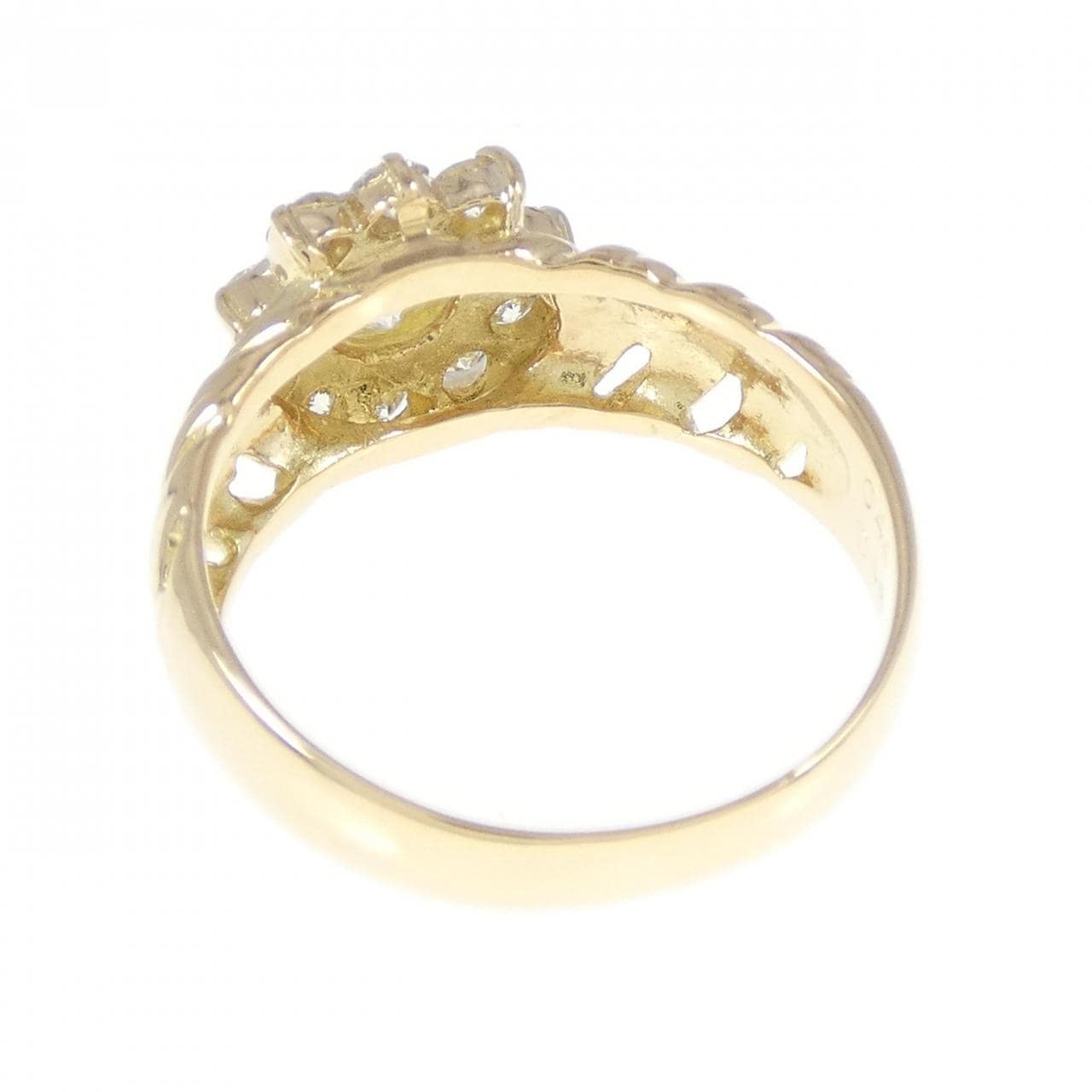 K18YG フラワー ダイヤモンド リング 0.44CT