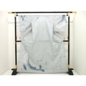 【新品】女ゆかた　くじら　Ｆサイズ