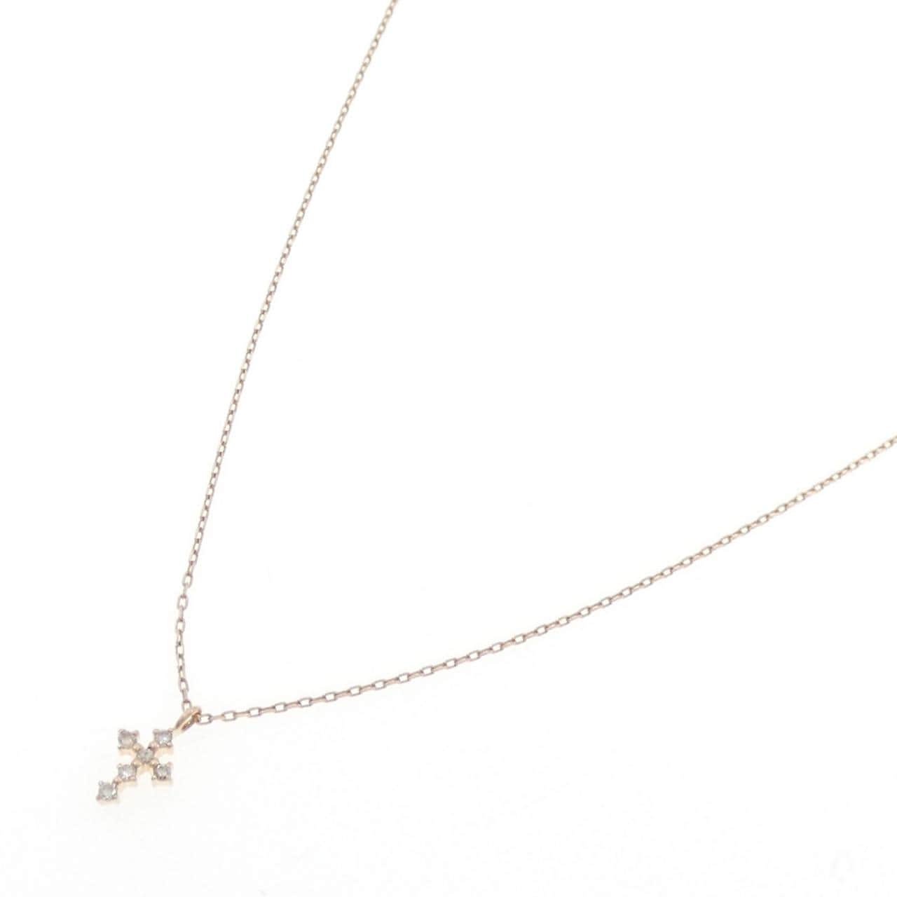 K10PG クロス ダイヤモンド ネックレス
