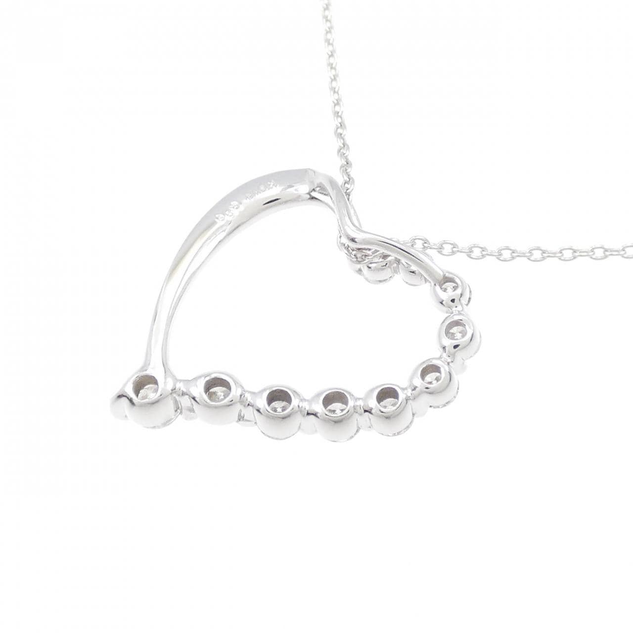 K18WG heart Diamond necklace 0.50CT