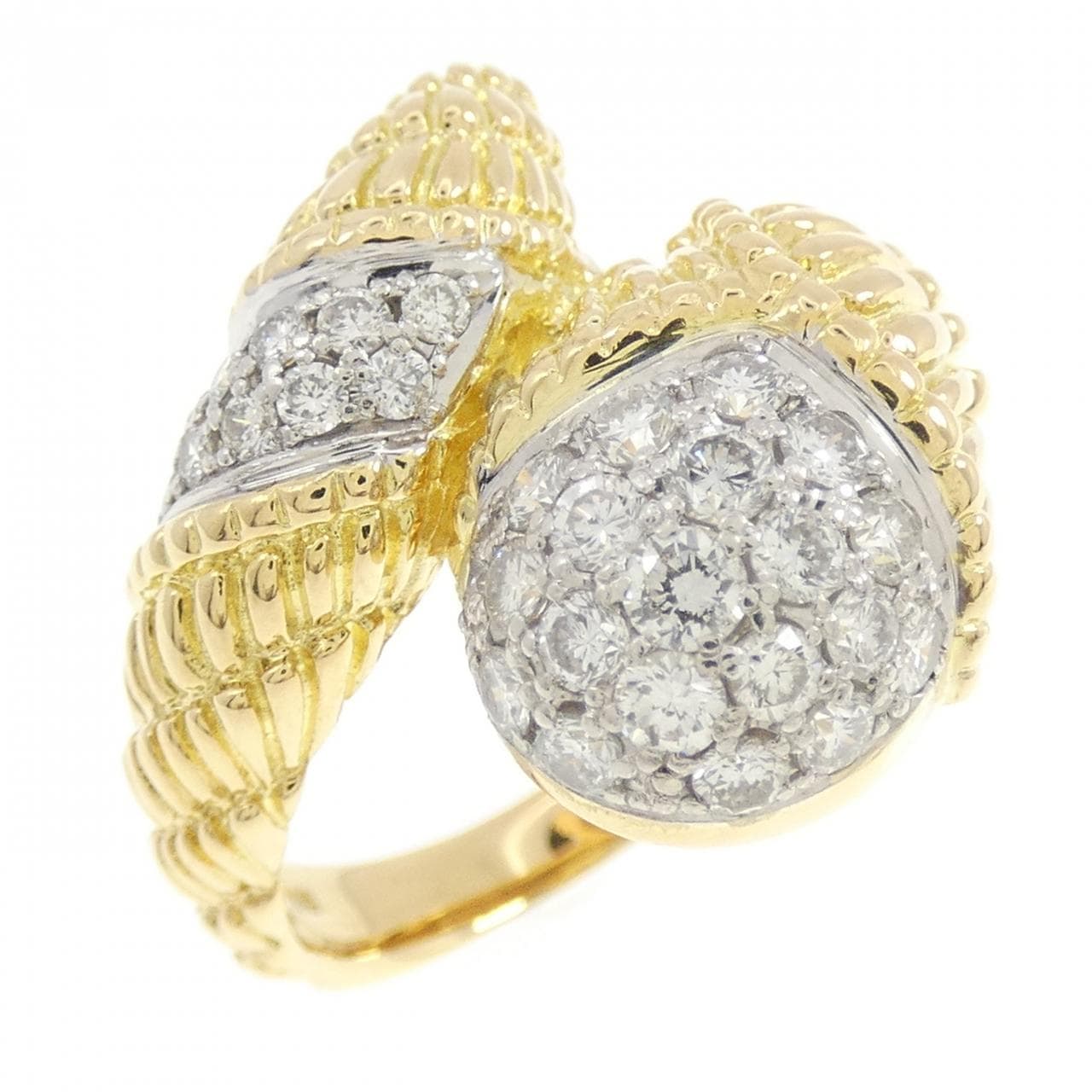 K18YG/K18WG ダイヤモンド リング 0.37CT