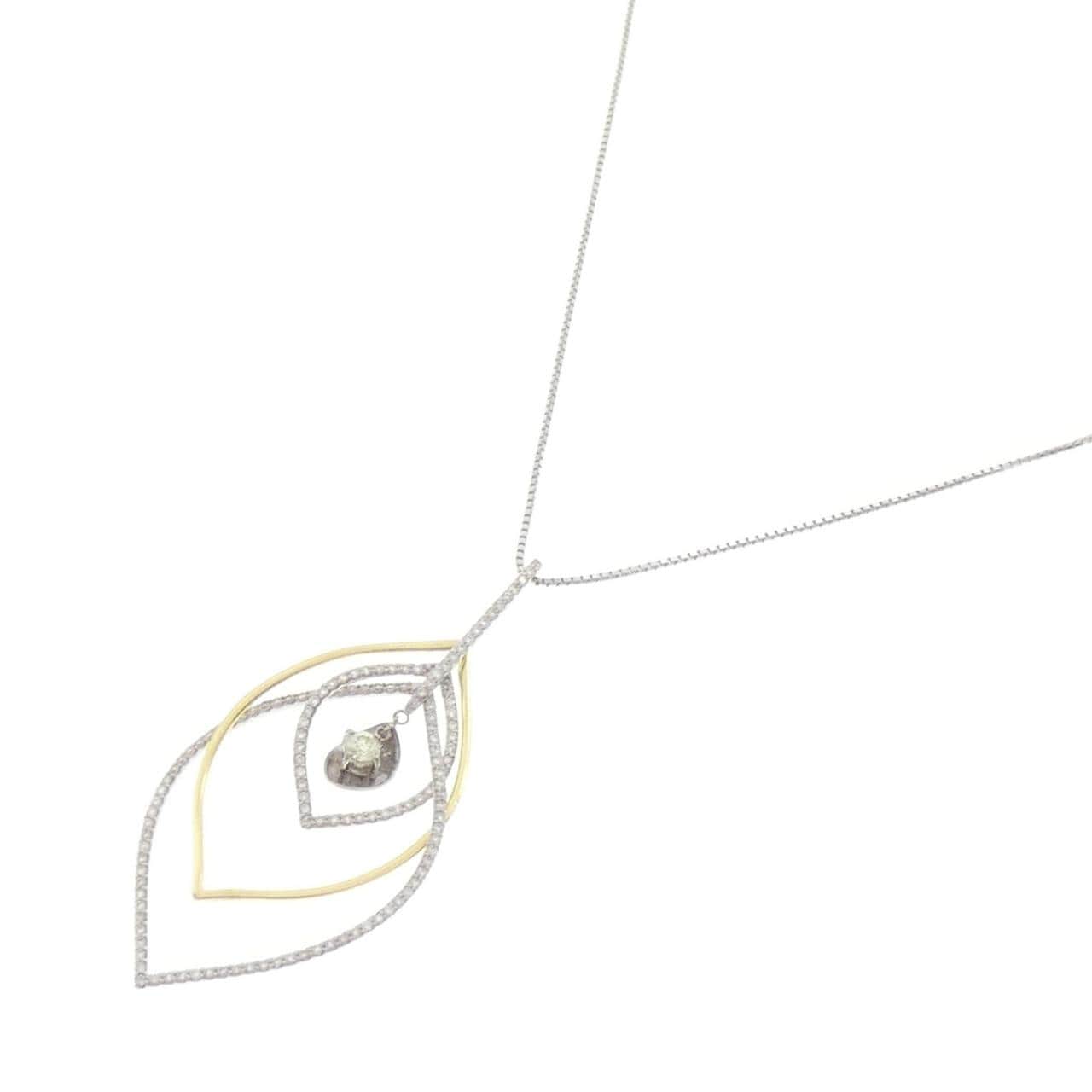 K18WG/K18YG ダイヤモンド ネックレス 0.169CT