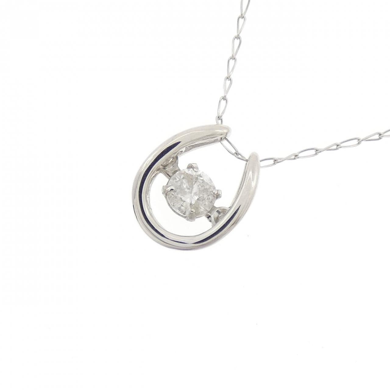 PT900/PT850 ホースシュー ダイヤモンド ネックレス 0.18CT