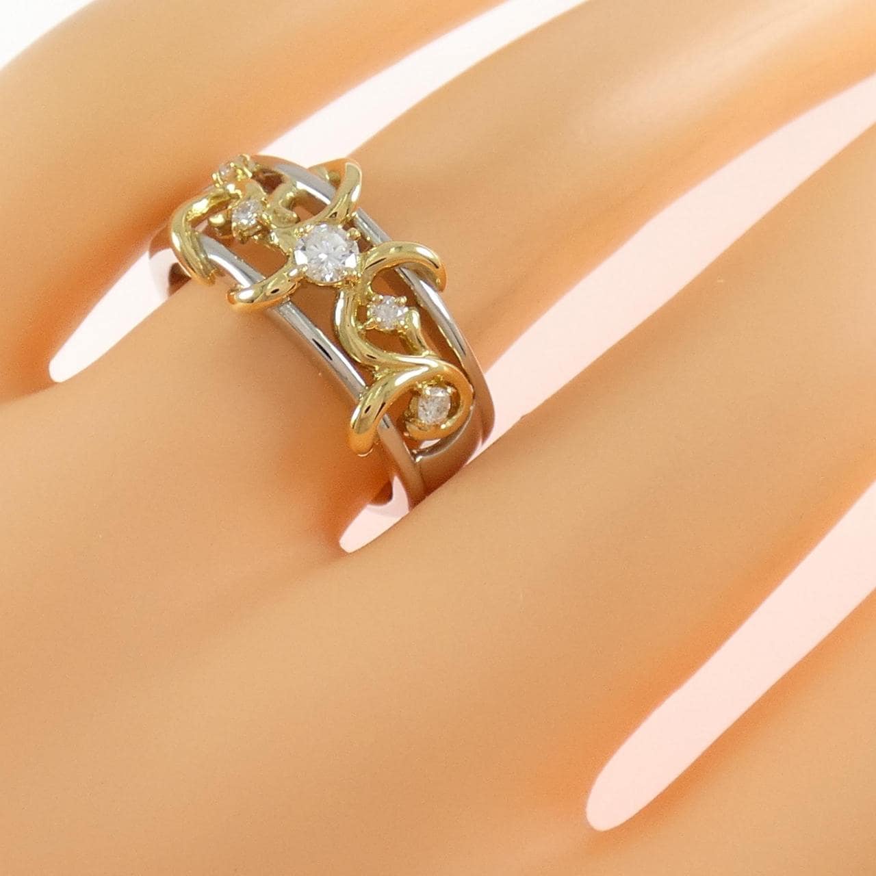 PT900/K18YG ダイヤモンド リング 0.20CT