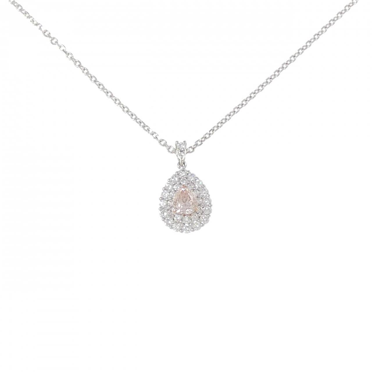 PT900/K18PG/PT850 ダイヤモンド ネックレス 0.321CT FOP SI2 ペアシェイプ