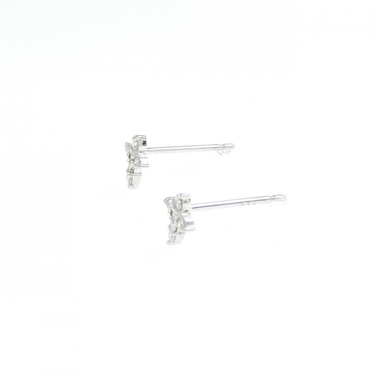 PT900 クロス ダイヤモンド ピアス 0.10CT