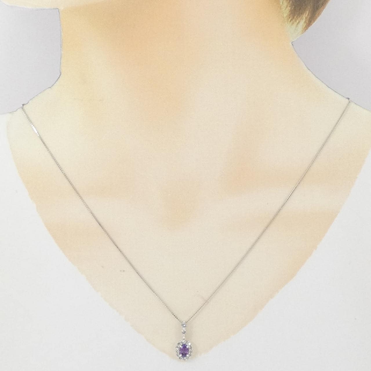 K18WG サファイヤ ネックレス 0.61CT