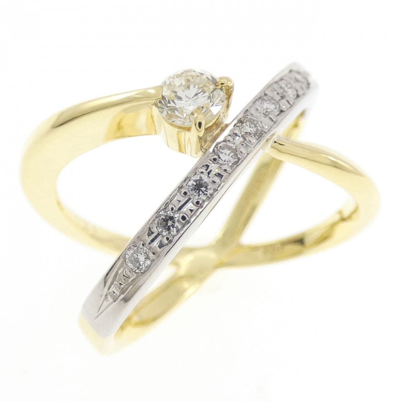 K18YG/PT900 ダイヤモンド リング 0.21CT