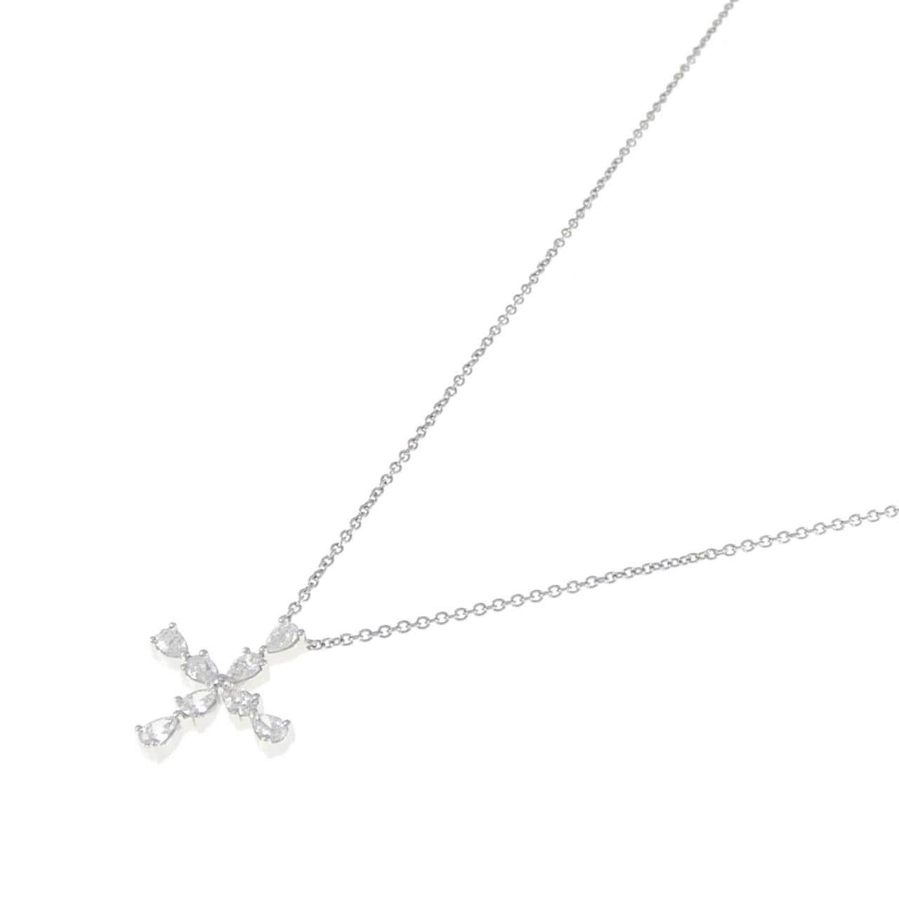 HARRY WINSTON pear shape mini cross necklace