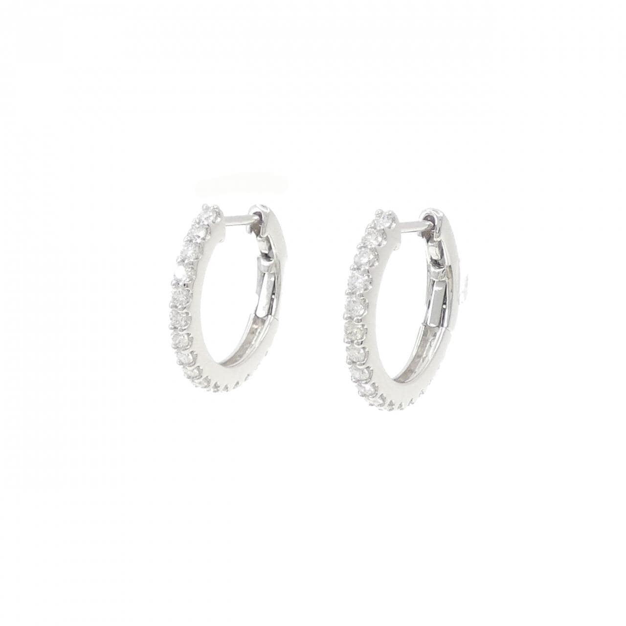 【新品】PT900 フープ ダイヤモンド ピアス 0.40CT