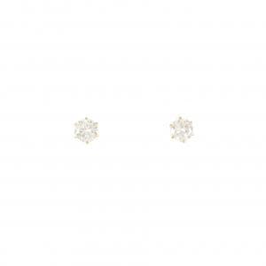 【新品】K18YG ソリティア ダイヤモンド ピアス 0.40CT