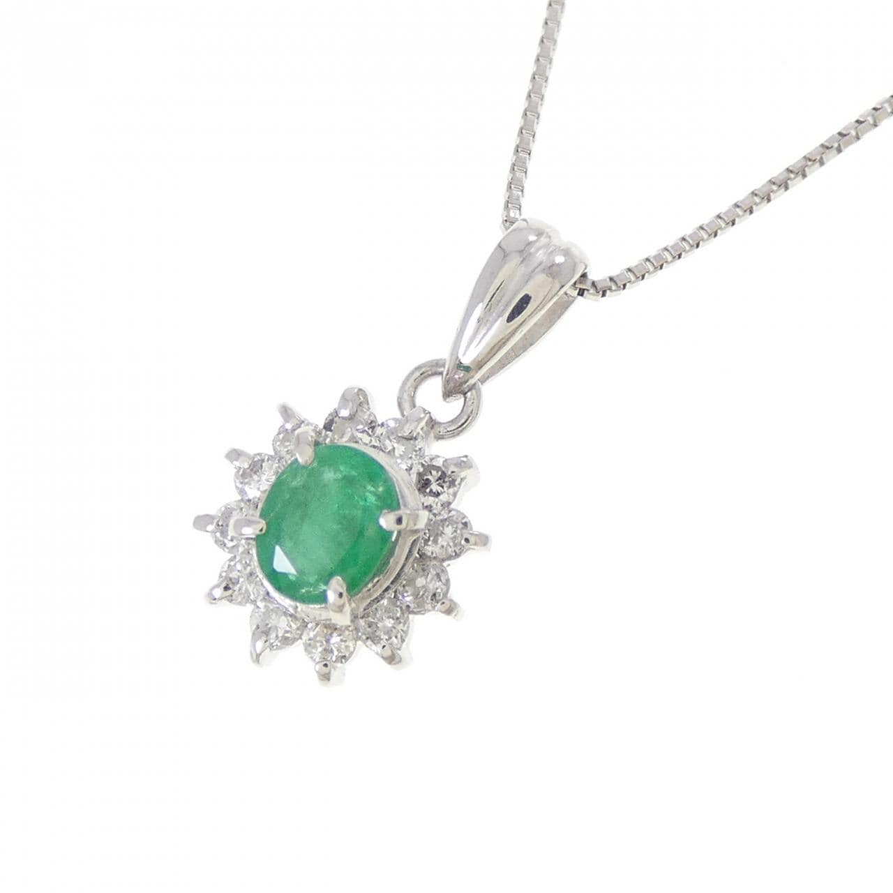 PT900/PT850 エメラルド ネックレス 0.23CT