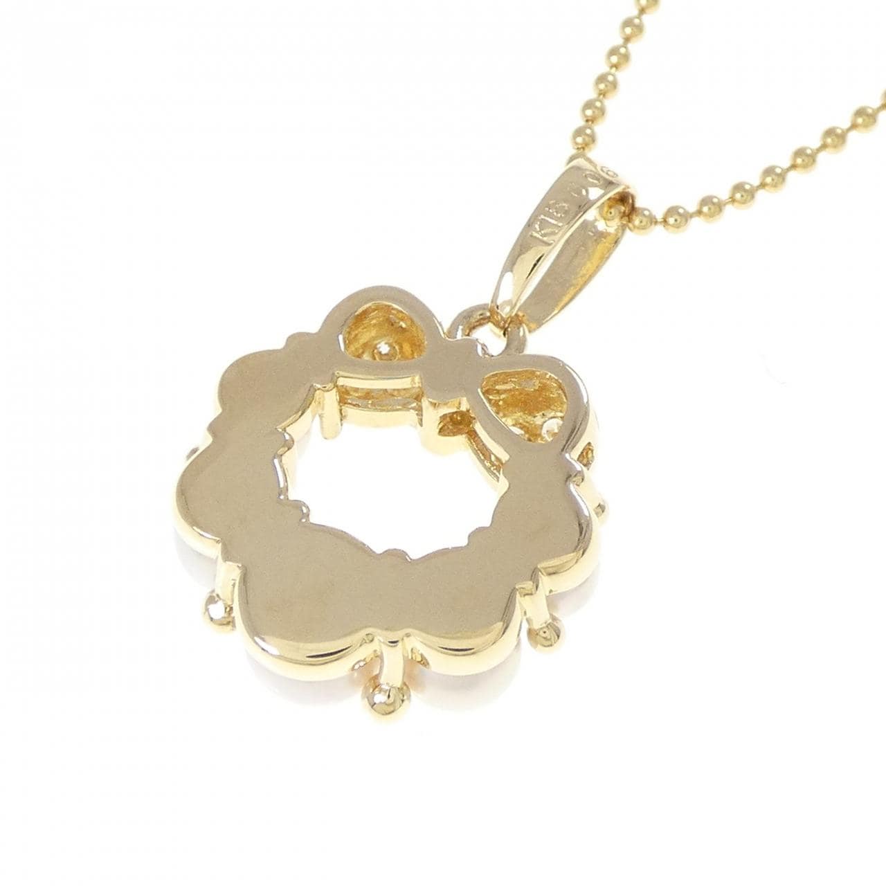 K18YG リボン アコヤパール ネックレス