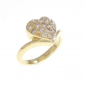 K18YG ハート ダイヤモンド ピンキーリング 0.30CT
