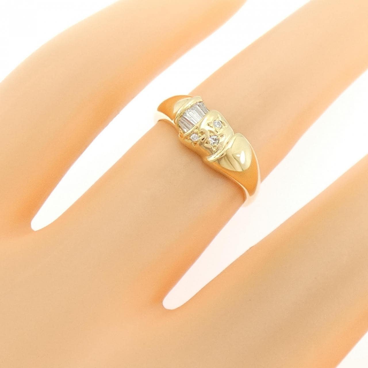 K18YG ダイヤモンド リング 0.09CT