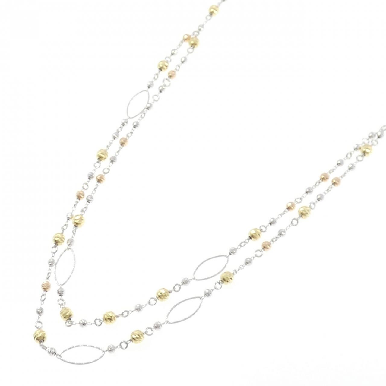 K18スリーカラー ネックレス