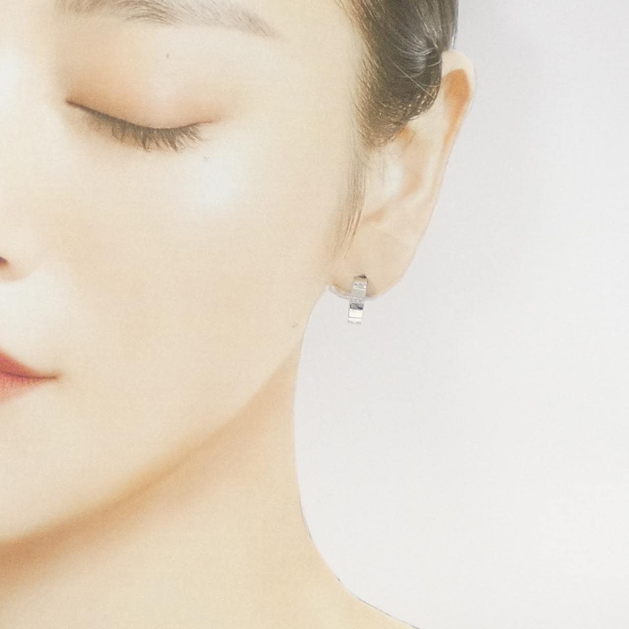 K14WG鑽石耳環单耳