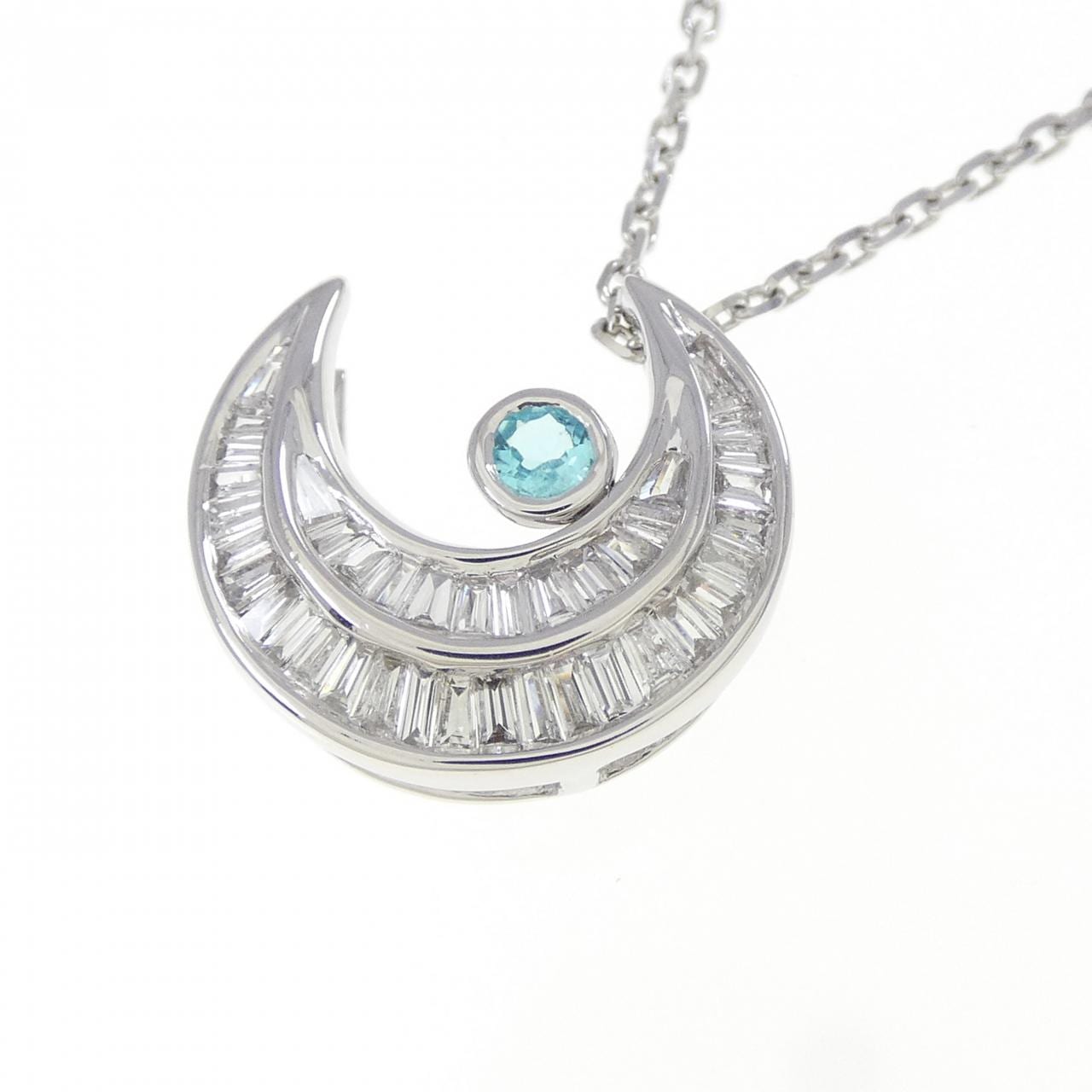 K18WG ムーン トルマリン ネックレス