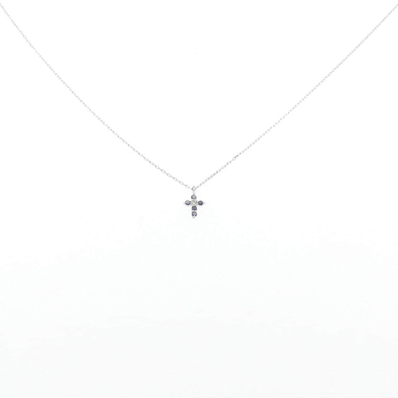 K10WG クロス ダイヤモンド ネックレス