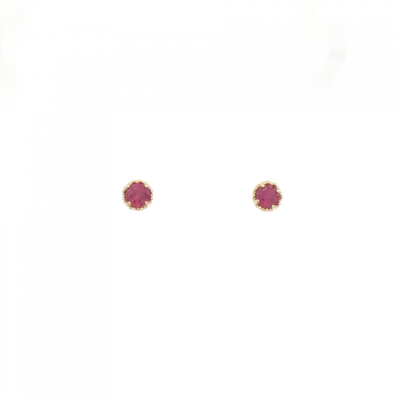 K18YG ルビー ピアス
